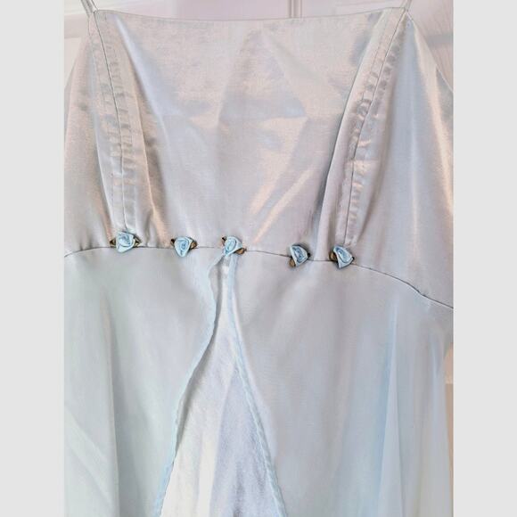 Vintage Y2K Baby Blue Overlay Slip Dress Small Ethereal Princess Elegant Softie - Picture 3 of 8